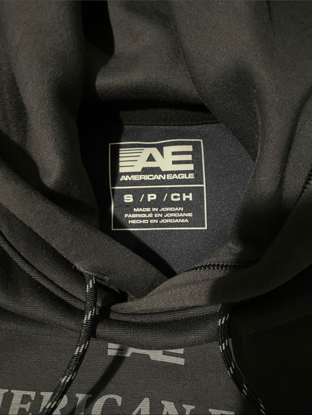 American Eagle Outfitters Men's Black Logo Pullover Hoodie - Picture 2 of 2